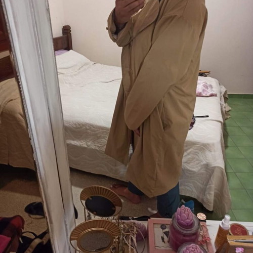 Oversized beige gabardine coat new, size XL, Missguided