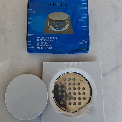 Stainless steel floor drain new 15x15cm with odor prevention cover