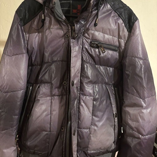 Exist waterproof jacket used with hood, size M, black and gray