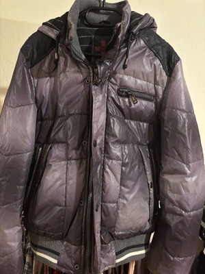 Exist waterproof jacket used with hood, size M, black and gray