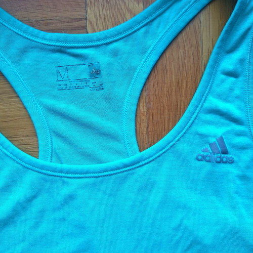 Adidas women's sleeveless sports top, green, size M