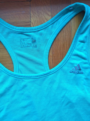 Adidas women's sleeveless sports top, green, size M
