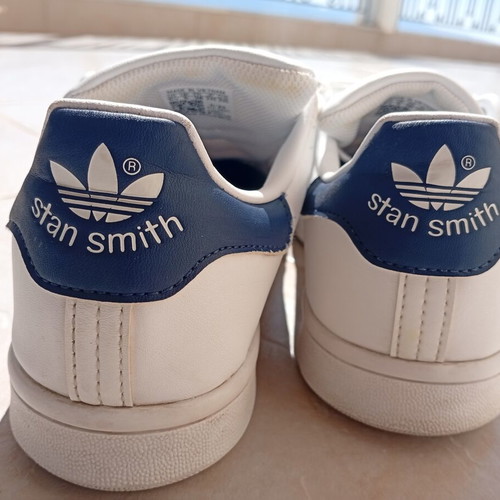 Adidas Stan Smith sneakers like new, white and blue, size 38
