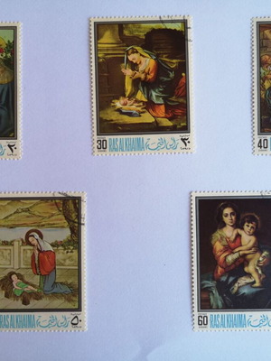 Collectible stamps used, pack of 5 pieces