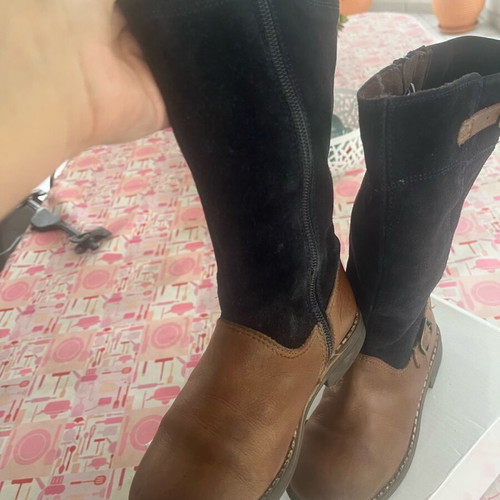 Lapin house kids boots used, leather brown and blue size 29