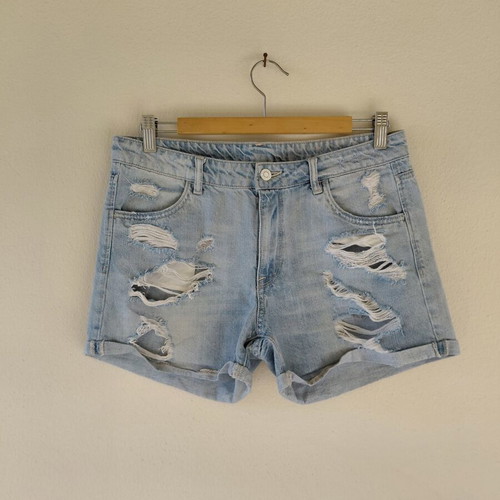 H&M denim shorts size L like new, blue