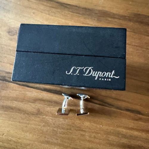 S.T. Dupont Paris cufflinks like new, black and silver