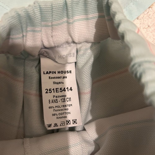 Lapin kids set used, pink and turquoise blouse with shorts