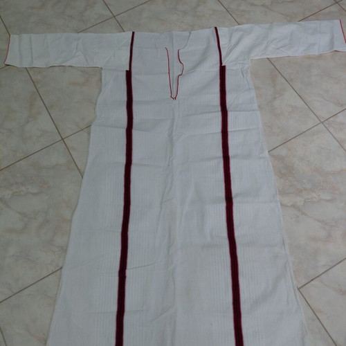 Traditional Women's Costume New White with Red Stripes