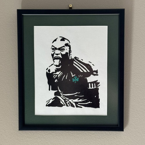 Stencil portrait Djibril Cisse framed artwork new