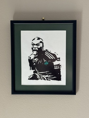 Stencil portrait Djibril Cisse framed artwork new