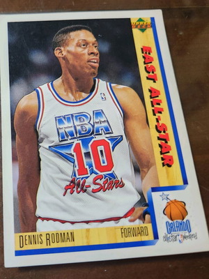 1991-92 Upper Deck East All-Star International Dennis Rodman Card like new