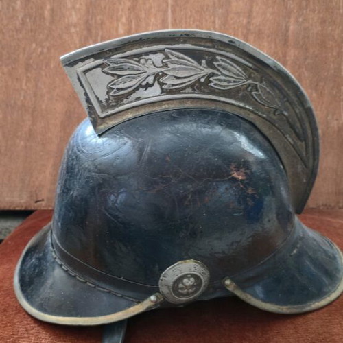 Helmet used, leather