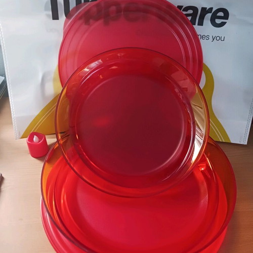 Elegant serving platters set 1.5L and 2.4L new, red