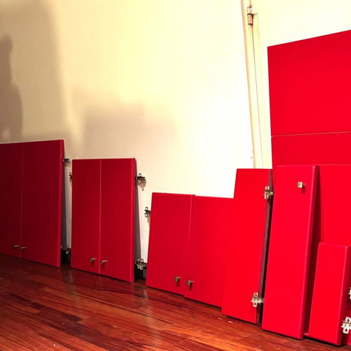Modern Red Kitchen Cabinets like new lacquered finish