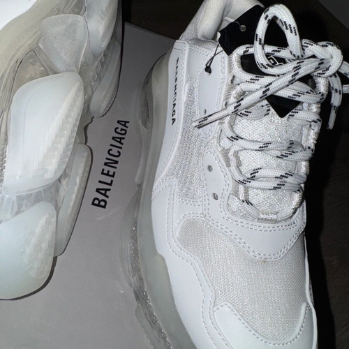 Balenciaga Triple S sneakers new with clear sole, white