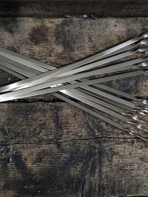 Stainless Steel Skewers Set of 12, 50 cm Length