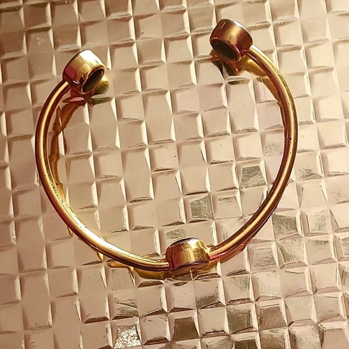 Gold bracelet used vintage 70s solid gold-plated steel