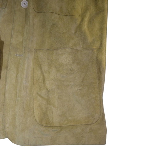 Gianfranco Ferré GFF vintage suede leather safari shacket jacket XL used, yellow
