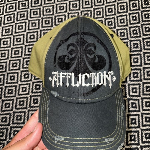Affliction hat used, green, one size