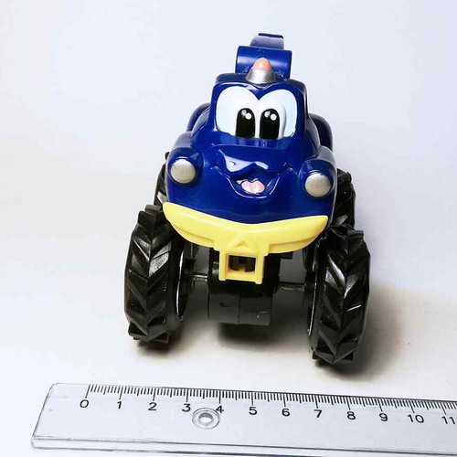 Plastic toy car used with rust and scratches