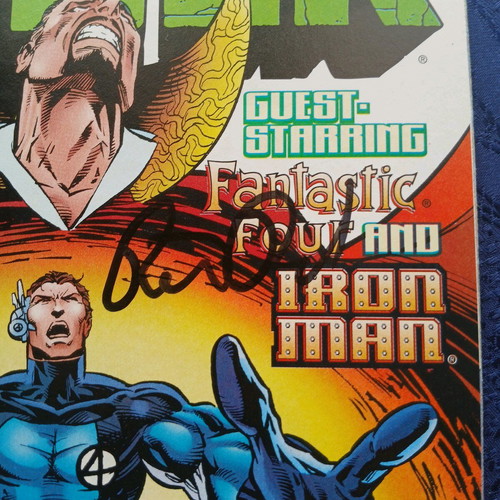 Incredible Hulk #450 used with Peter David autograph, double issue