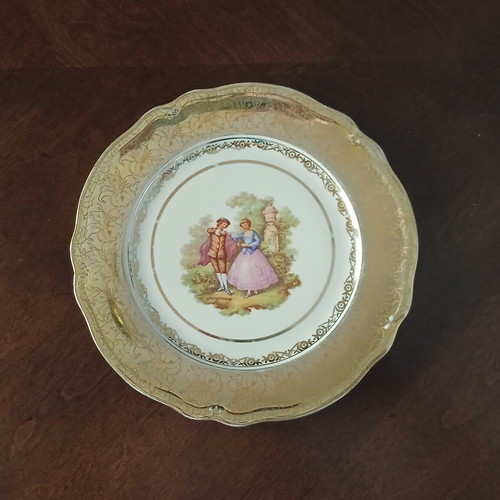 Furstenberg Germany porcelain set with Fragonard gold designs, vintage