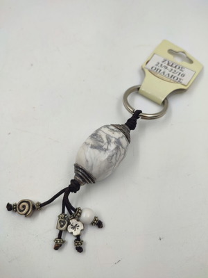 Zodiac Libra Keychain with Precious Opal Stone and Charms new