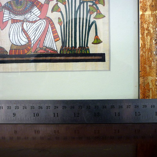 Egyptian papyrus new with painting in handmade wooden frame