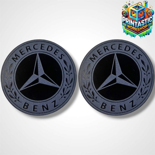 Mercedes 69mm cup holder covers new, gloss black plexiglass set of 2