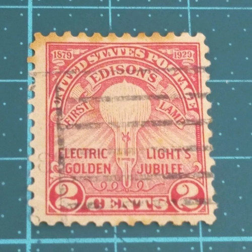 United States stamp 1929 edison's first lamp like new