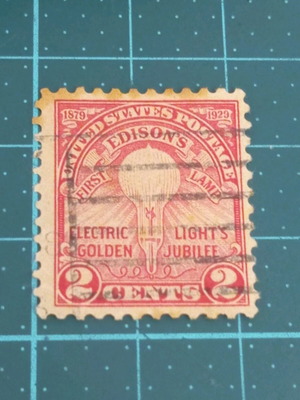 United States stamp 1929 edison's first lamp like new