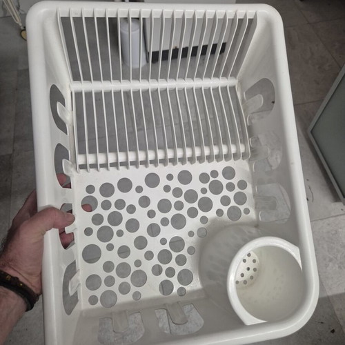IKEA FLUNDRA dish rack with cutlery and glass holder