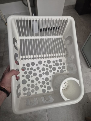 IKEA FLUNDRA dish rack with cutlery and glass holder