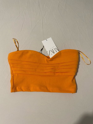 Zara crop top new, orange, size S
