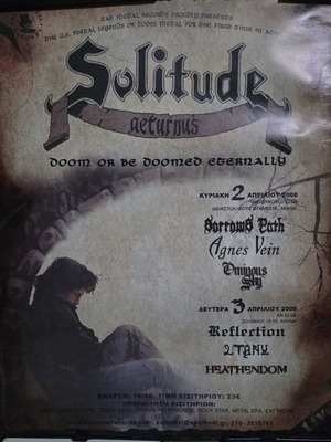 Solitude Aeturnus concert poster used, 56cm x 46cm