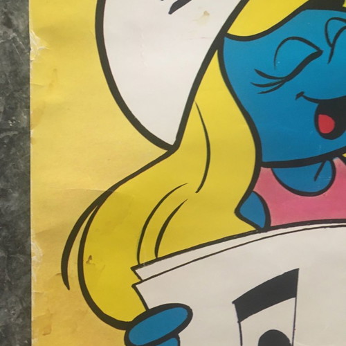 Smurfs poster 1980 used, made in Spain