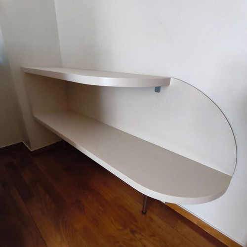 Solid wood beige wall shelves, set of 2