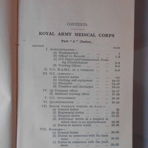 Old Book Standing Orders for Royal Army Medical Corps 1937 used