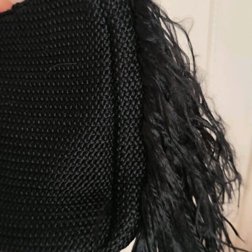 Woven bag with fringes crossbody like new black