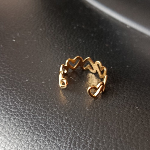 Heart ring adjustable size unused, gold color