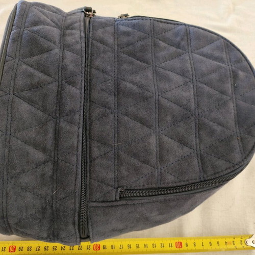 Blue faux suede backpack like new