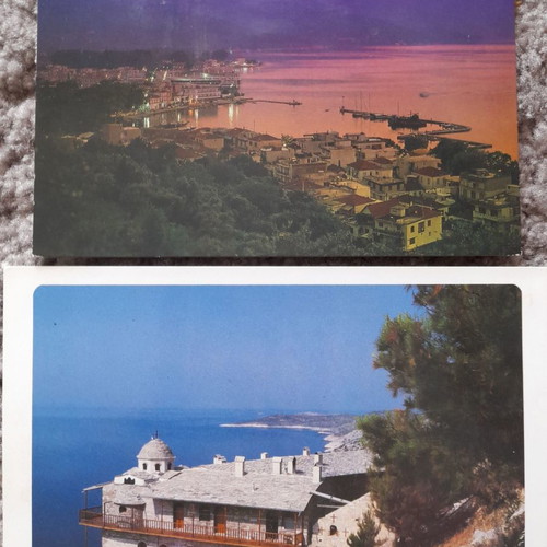 Postcards used, pack of 2, Thassos
