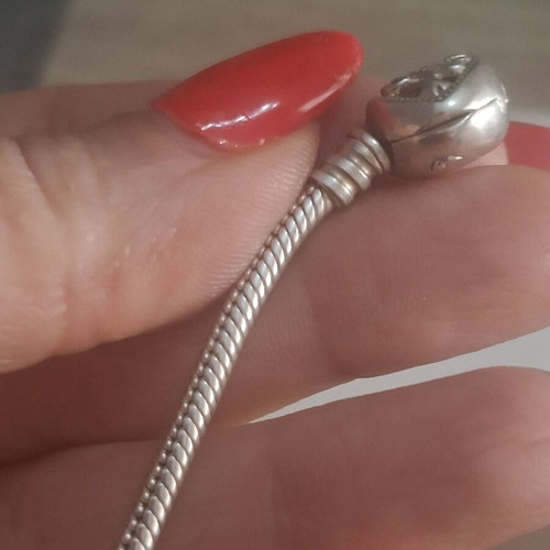 Pandora bracelet 19 cm with heart clasp and family tree zirconia