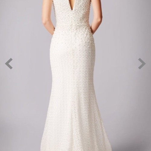 Mascara London ivory pearl lace wedding or evening dress size M new