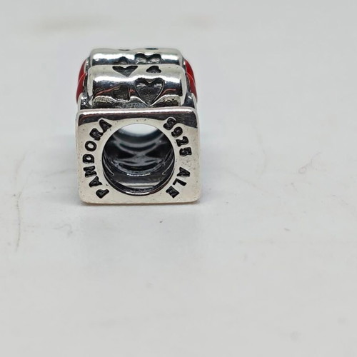 Disney Minnie Mouse "MOM" Silver Charm S925 like new with Red Bow