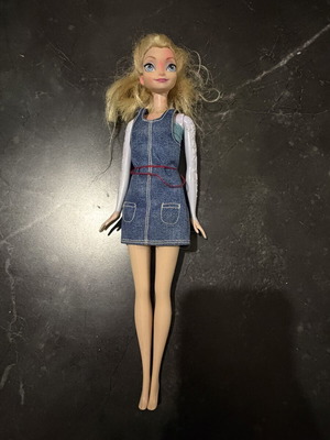 Disney Frozen Elsa doll refurbished with face paint and hair repair needed