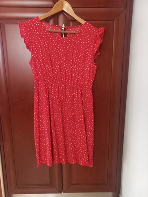 Red polka dot dress Celestino like new, sizes L/XL/XXL