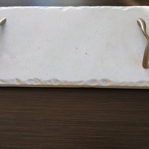 Marble tray new decorative with handles in beige tones