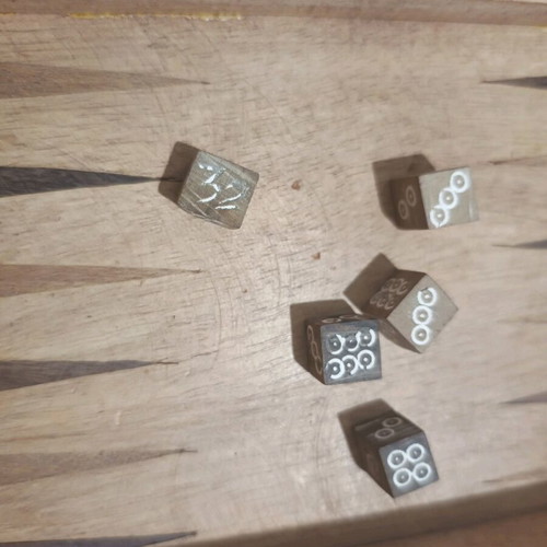 Carved backgammon/chess used with wooden Aztec-style pieces